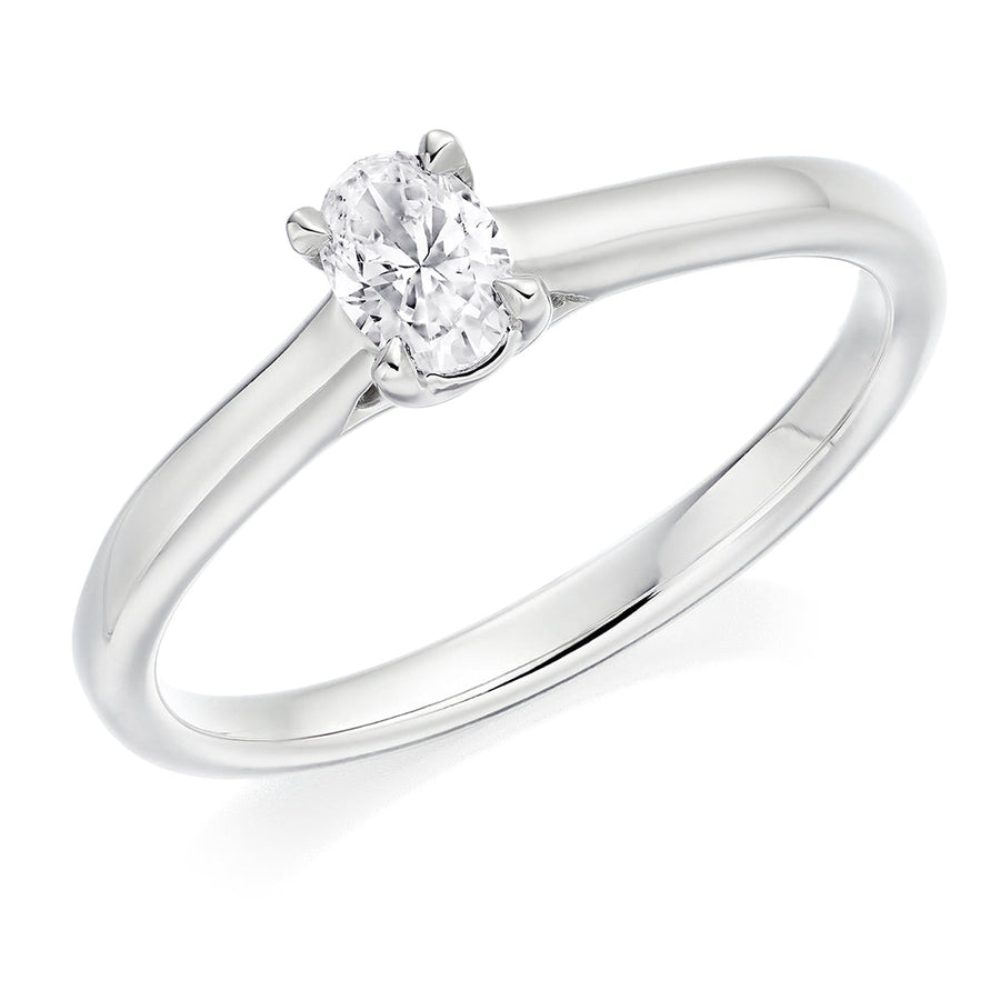 Traditional Solitaire Oval Cut Engagement Ring