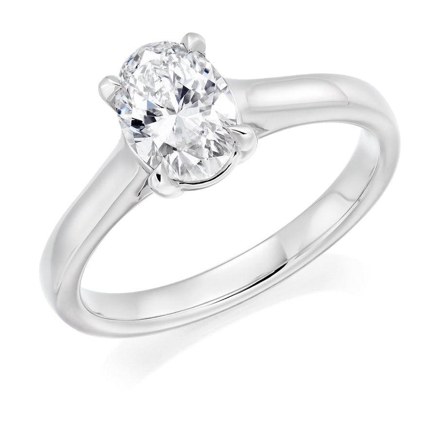 Solitaire Oval Cut Engagement Ring, 1.0ct
