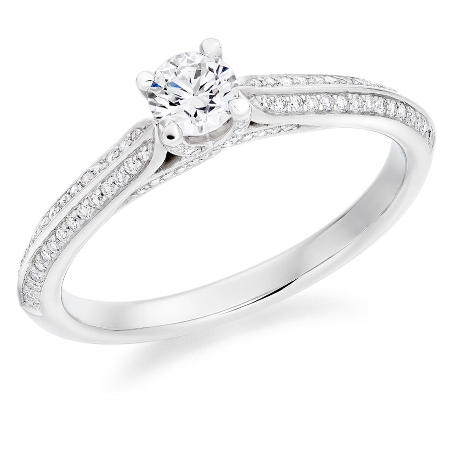 Grain-Set Solitaire Round Brilliant Engagement Ring, 0.25ct