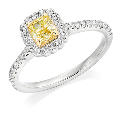Rubover Halo Cushion Cut Engagement Ring