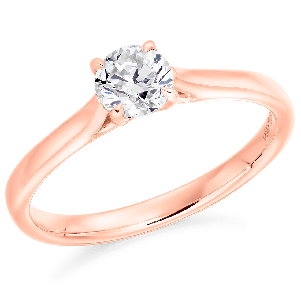 Solitaire Round Brilliant Engagement Ring 0.5ct in Rose Gold