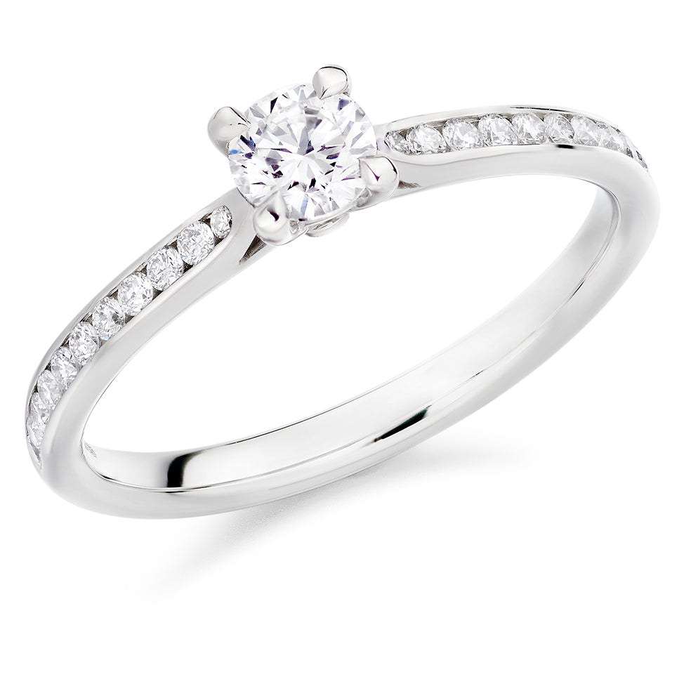 Channel-Set Solitaire Round Brilliant Engagement Ring