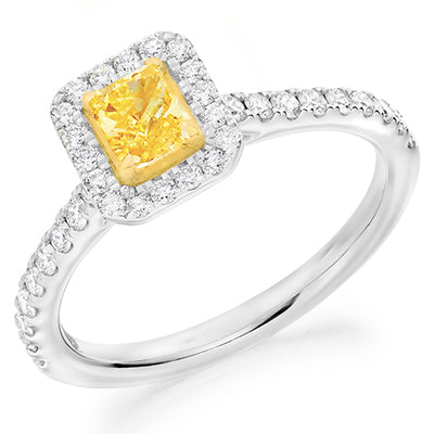 Classic Halo Radiant Cut Engagement Ring, 0.33ct