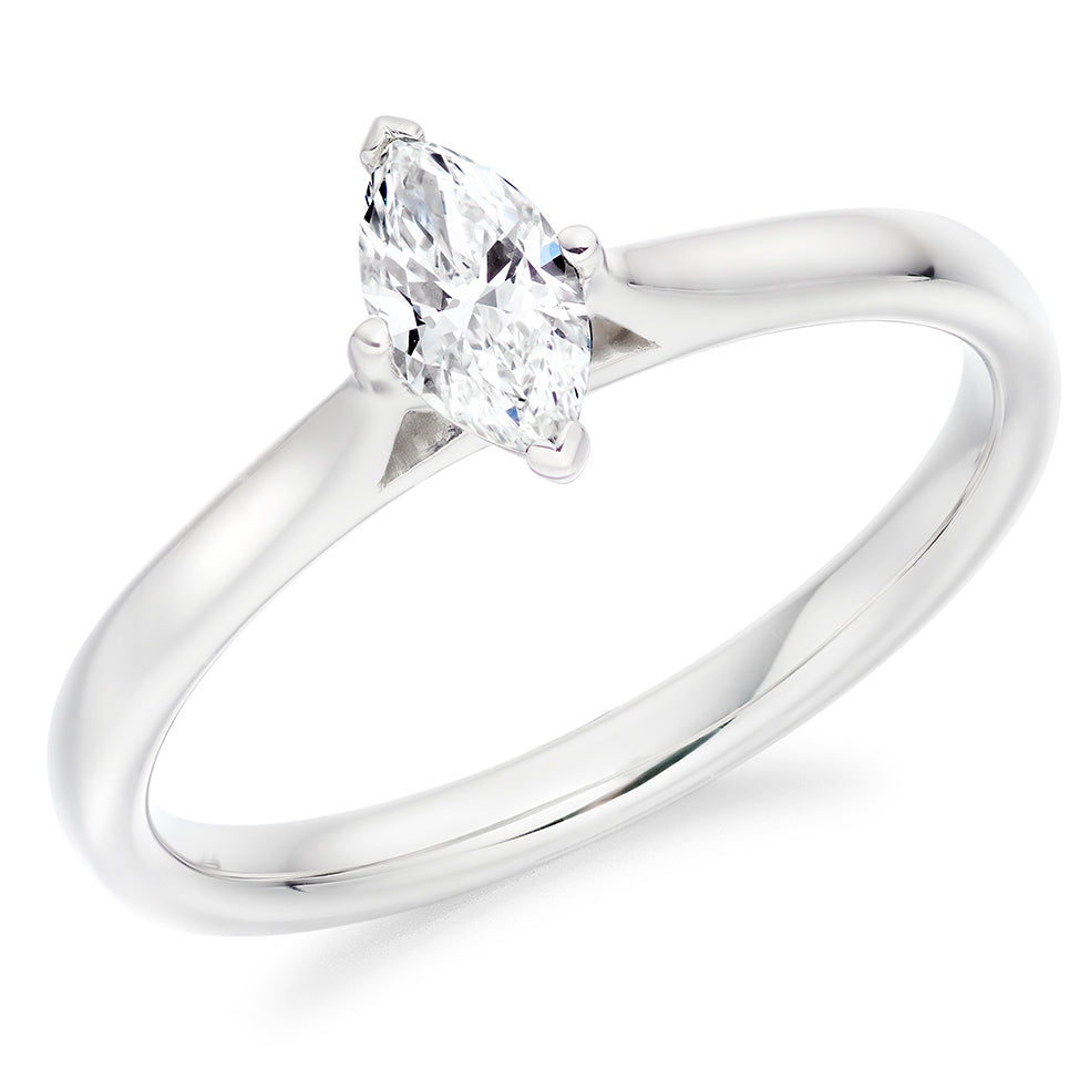 Classic Solitaire Marquise Cut Engagement Ring