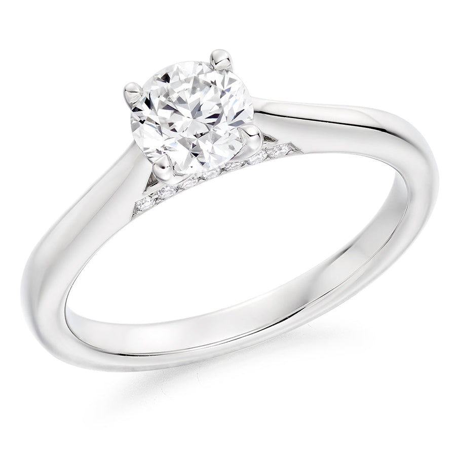 Traditional Solitaire Round Brilliant Engagement Ring, 0.75ct
