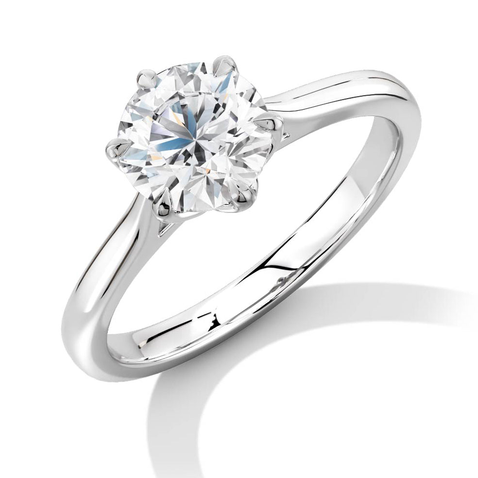 Traditional Solitaire Round Brilliant Engagement Ring, 0.33ct in White Gold