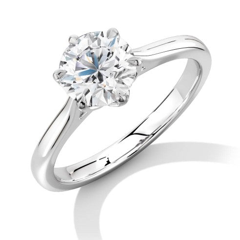 Clean-Band Solitaire Round Brilliant Engagement Ring