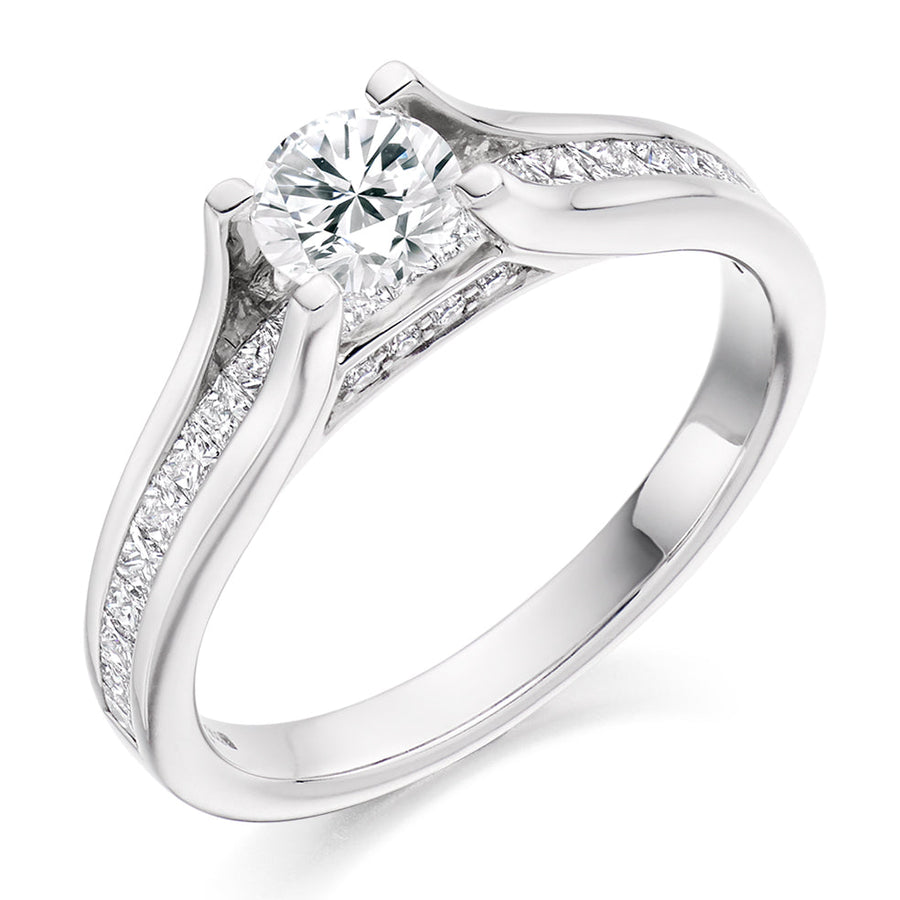Channel-Set Solitaire Round Brilliant Engagement Ring 0.5ct