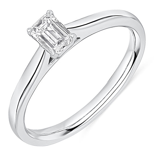 Solitaire Emerald Cut Engagement Ring, 0.33ct
