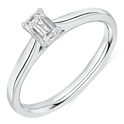 Solitaire Emerald Cut Engagement Ring, 0.33ct