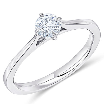 Traditional Solitaire Round Brilliant Engagement Ring, 0.4ct