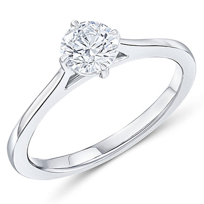 Simple Solitaire Round Brilliant Engagement Ring, 0.6ct