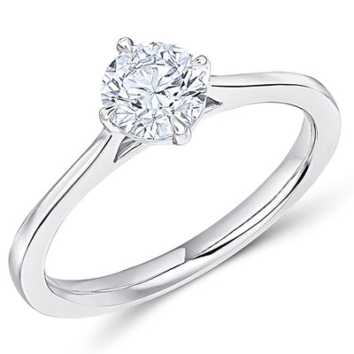 Solitaire Round Brilliant Engagement Ring, 0.75ct