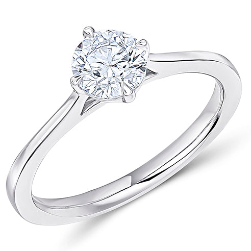 Solitaire Round Brilliant Engagement Ring, 0.75ct