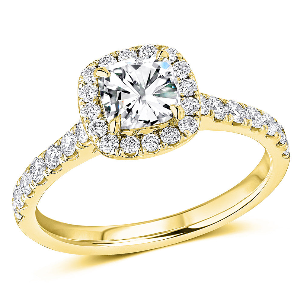 Cluster Engagement Ring in Yellow Gold