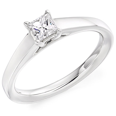 Solitaire Princess Cut Engagement Ring, 0.33ct
