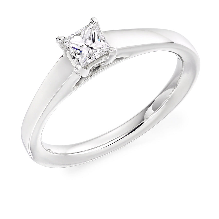 Solitaire Princess Cut Engagement Ring, 0.33ct