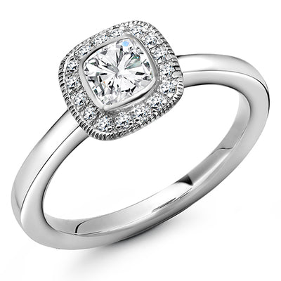 Quiet Halo Cushion Cut Engagement Ring