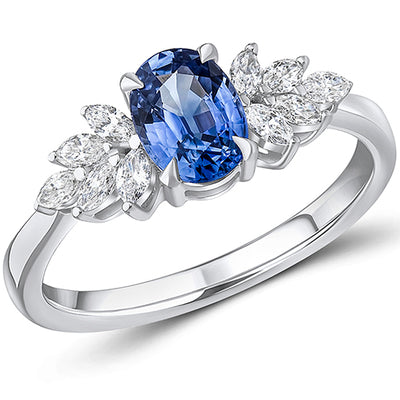 Classic Sapphire & Diamond Engagement Ring, 0.3ct