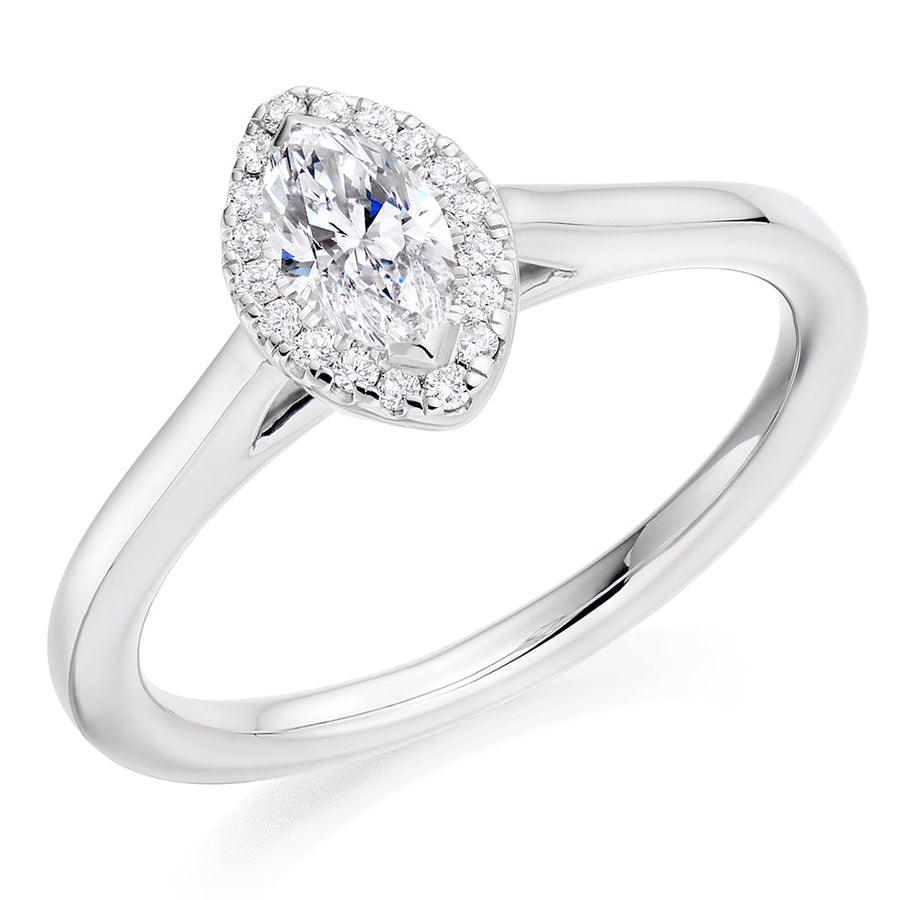 Quiet Halo Marquise Cut Engagement Ring