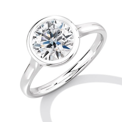 Rubover Solitaire Round Brilliant Engagement Ring