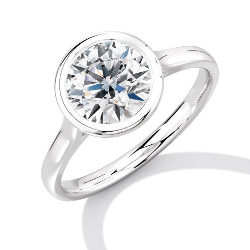 Rubover Solitaire Round Brilliant Engagement Ring