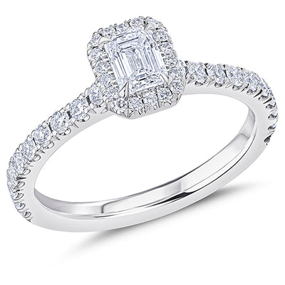 Low-Set Oyster Emerald Cut Engagement Ring