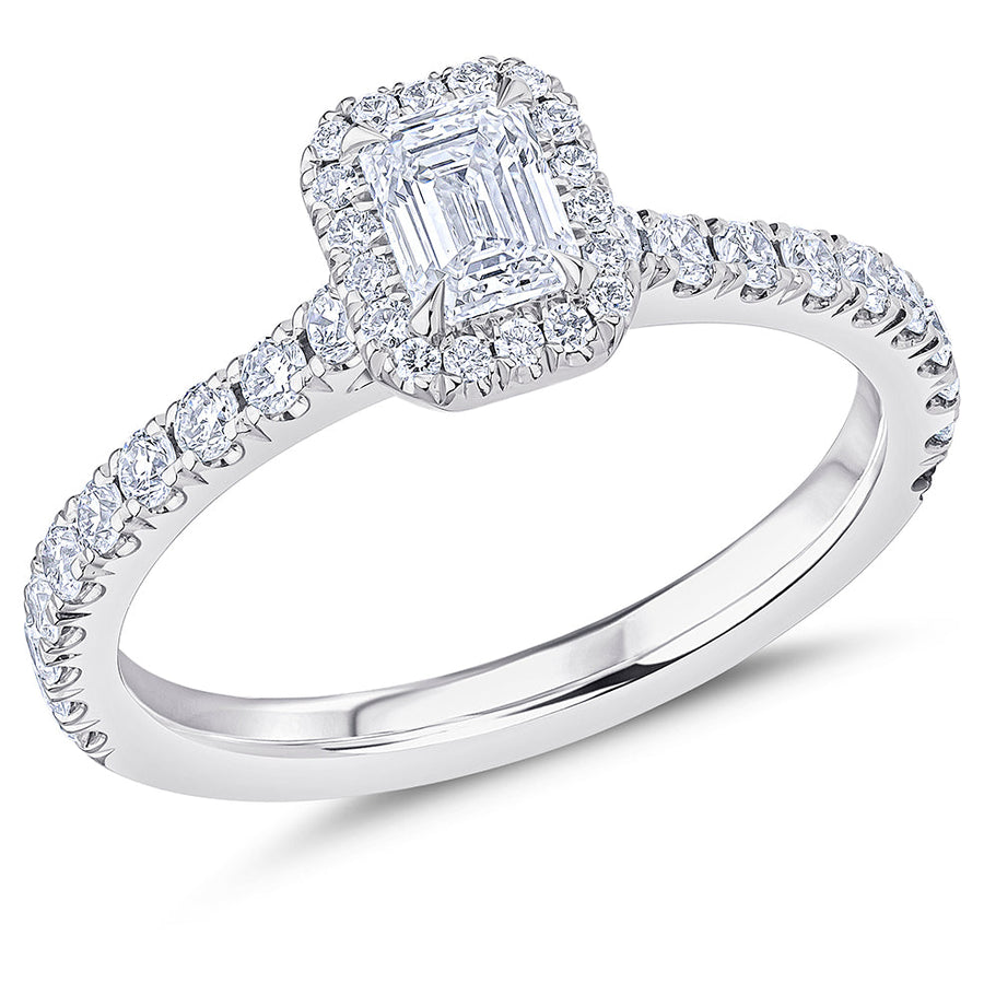 Low-Set Oyster Emerald Cut Engagement Ring