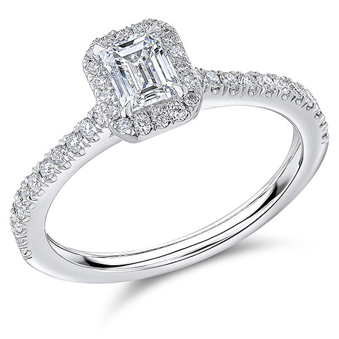 Oyster Solitaire Emerald Cut Engagement Ring