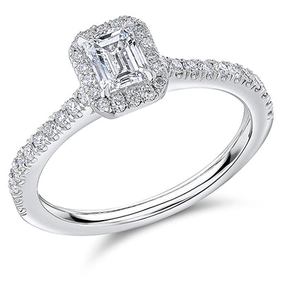 Oyster Solitaire Emerald Cut Engagement Ring