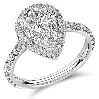 Oyster Solitaire Pear Cut Engagement Ring