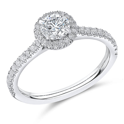 Oyster-Set Solitaire Round Brilliant Engagement Ring, 0.5ct