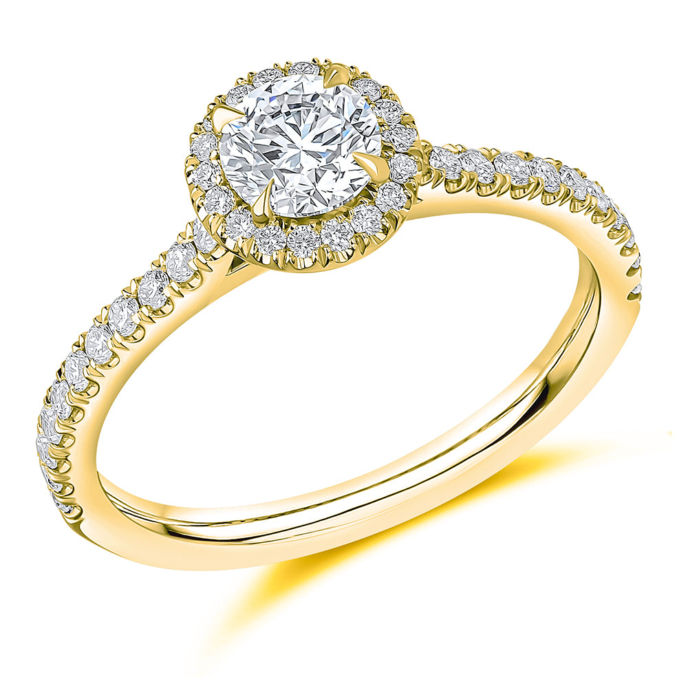 Oyster-Set Solitaire Round Brilliant Engagement Ring, 0.5ct in Yellow Gold