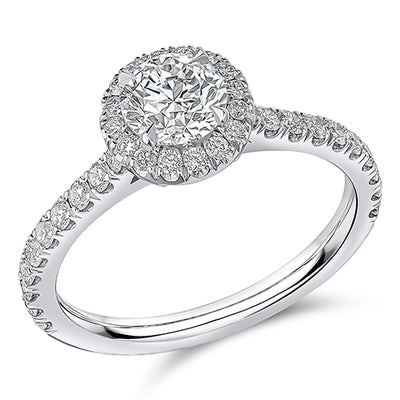 Oyster Solitaire Round Brilliant Engagement Ring, 0.75ct