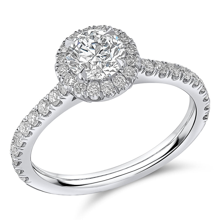 Oyster Solitaire Round Brilliant Engagement Ring, 0.75ct