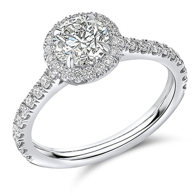 Low-Set Oyster Round Brilliant Engagement Ring, 0.9ct