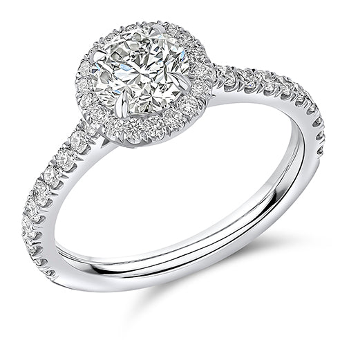Low-Set Oyster Round Brilliant Engagement Ring, 0.9ct