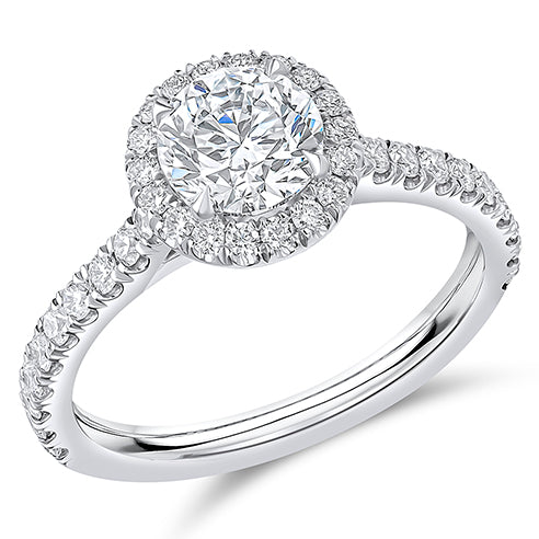 Oyster-Set Solitaire Round Brilliant Engagement Ring