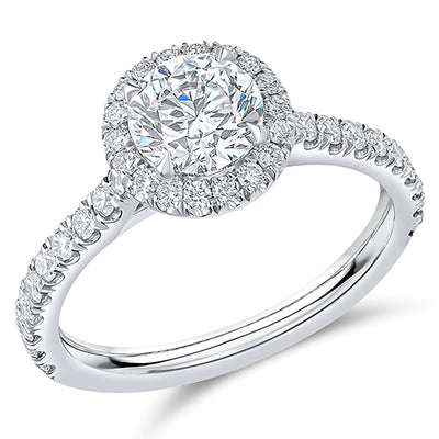 Oyster-Set Solitaire Round Brilliant Engagement Ring