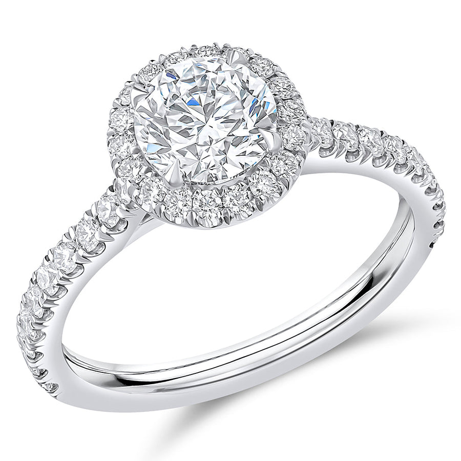 Oyster-Set Solitaire Round Brilliant Engagement Ring