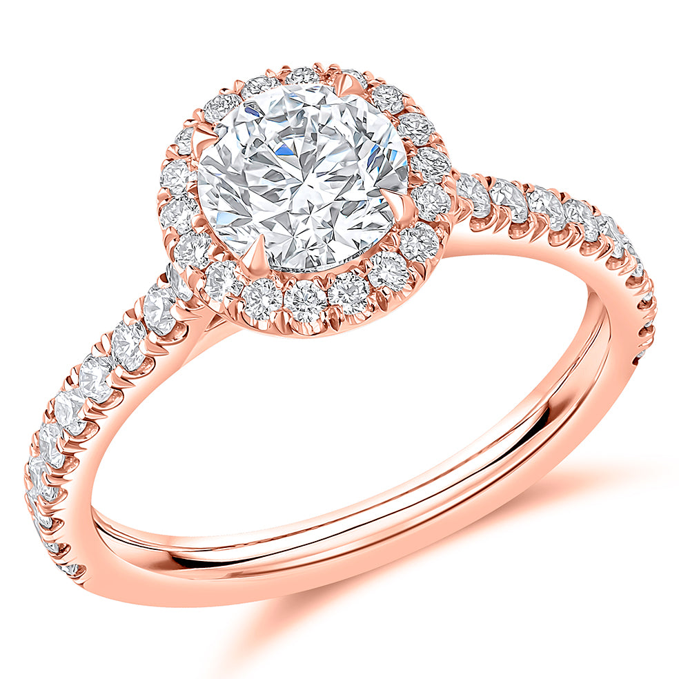 Oyster-Set Solitaire Round Brilliant Engagement Ring in Rose Gold