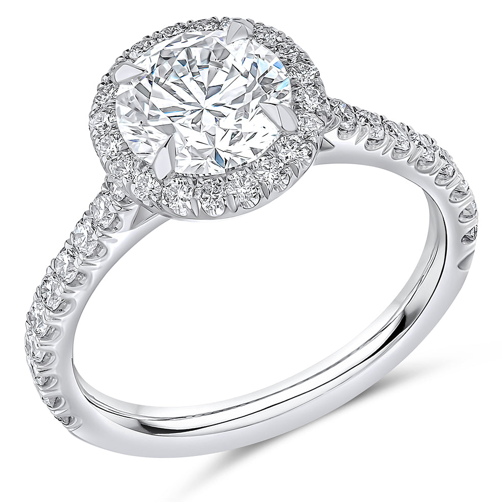 Oyster Solitaire Round Brilliant Engagement Ring in White Gold