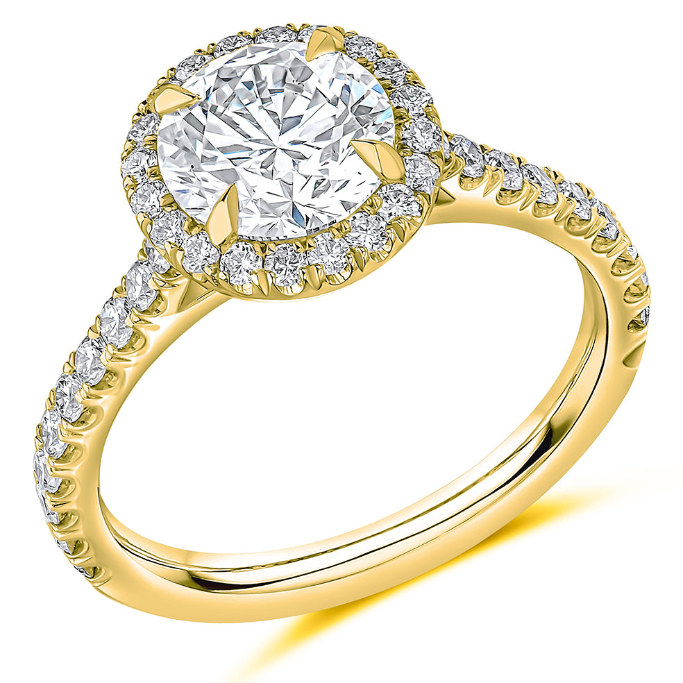 Oyster Solitaire Round Brilliant Engagement Ring in Yellow Gold