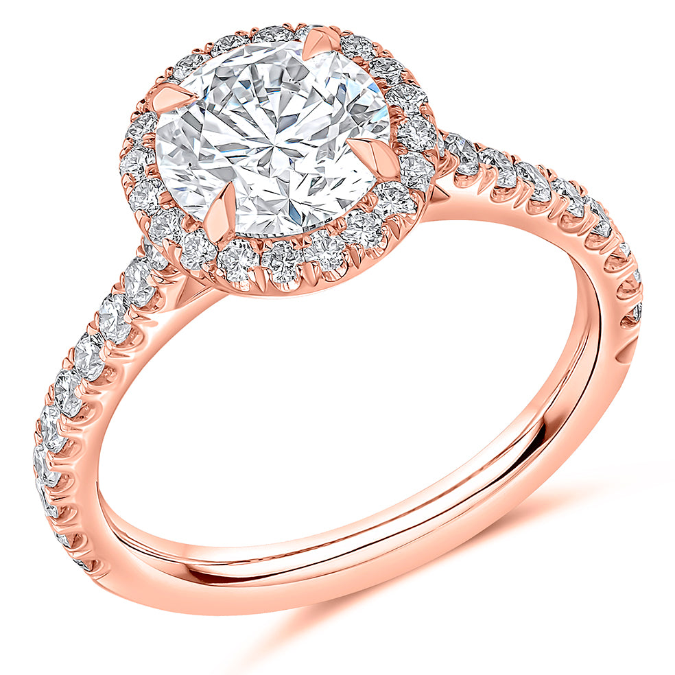 Oyster Solitaire Round Brilliant Engagement Ring in Rose Gold