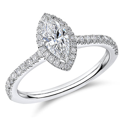 Oyster Solitaire Marquise Cut Engagement Ring, 0.5ct