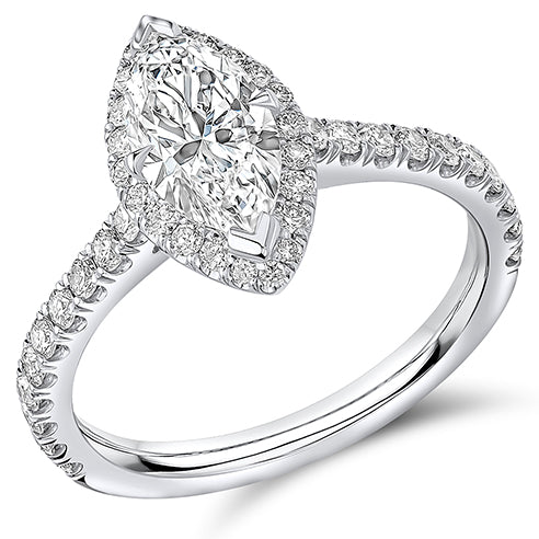Oyster Solitaire Marquise Cut Engagement Ring