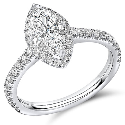 Oyster Solitaire Marquise Cut Engagement Ring