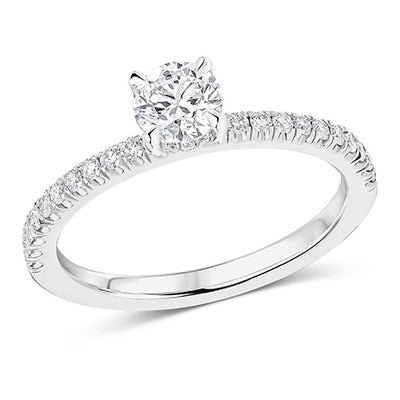Oyster with Hidden Halo Round Brilliant Engagement Ring