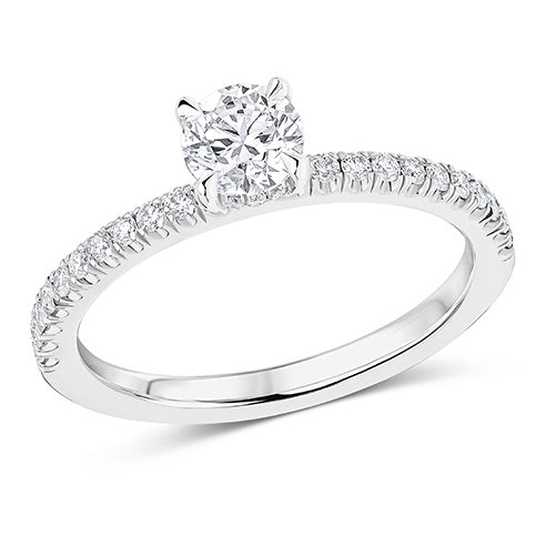 Oyster with Hidden Halo Round Brilliant Engagement Ring