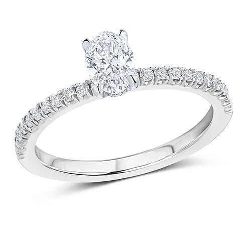 Hidden-Halo Oyster Oval Cut Engagement Ring